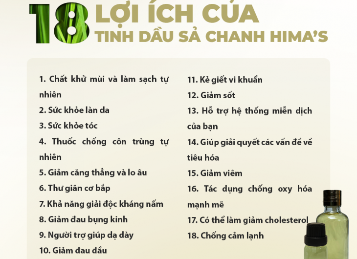 [1CHAI] 100 ML  Tinh Dầu Sả Chanh Hima's 