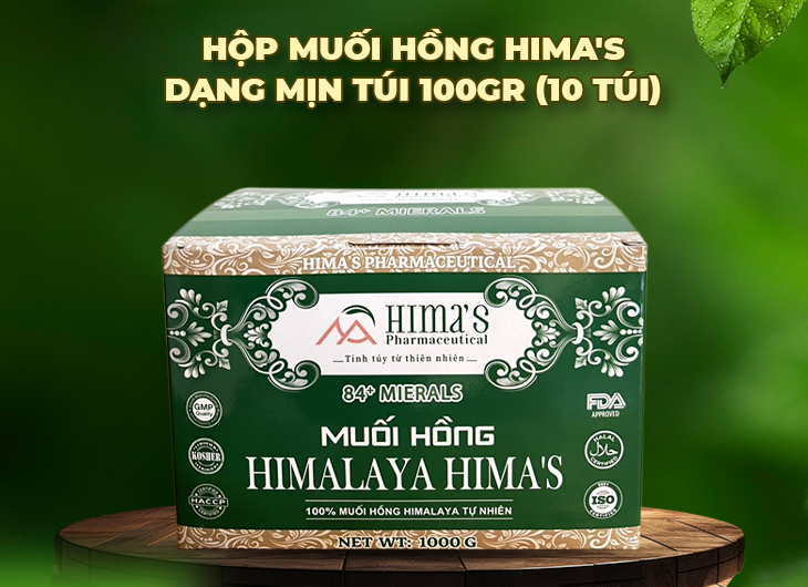 [1 hộp] Muối Hồng Himalaya Hima's Túi 100gr (10 Túi) 